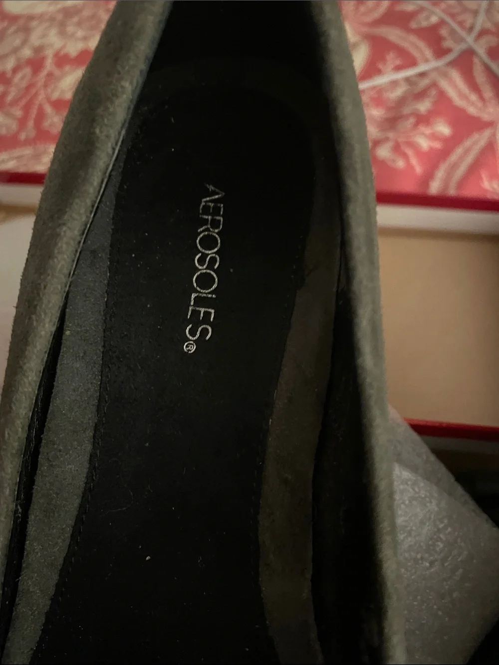 AEROSOLES Grey Suede Wedge Pumps